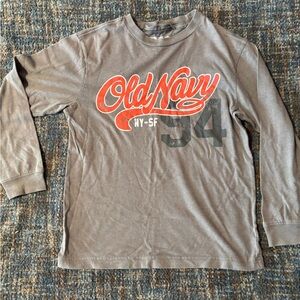 Old Navy Gray Long Sleeve with Red and Black Graphics